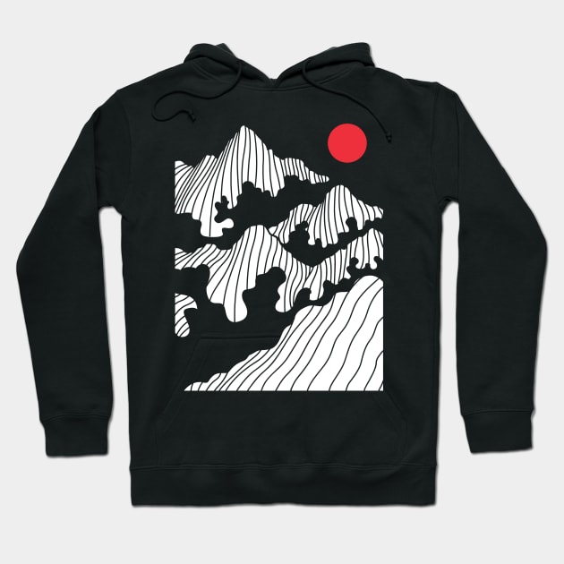 Red Moon Mountains Hoodie by ThyShirtProject - Affiliate